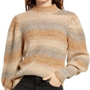 LEITH stripe space dye COTTON BLEND SWEATER